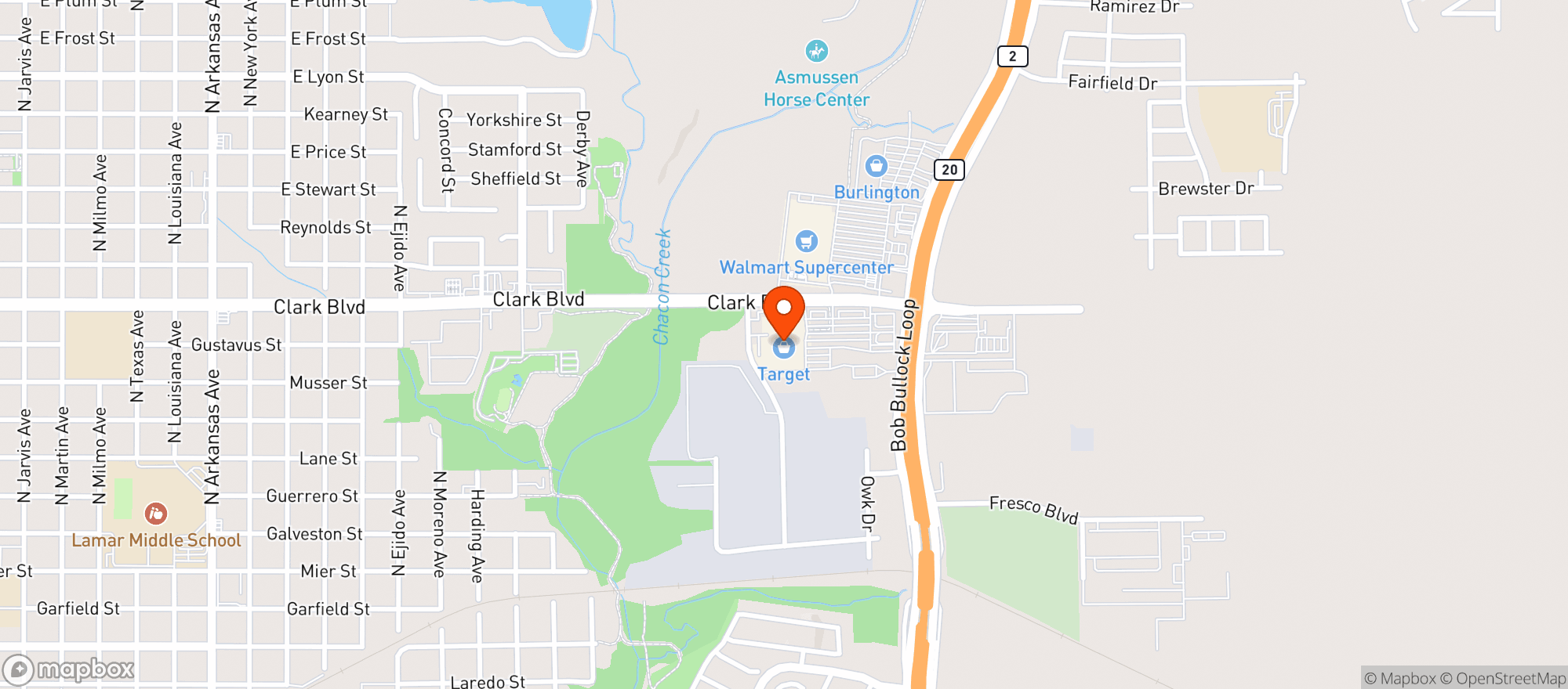 Map showing Target