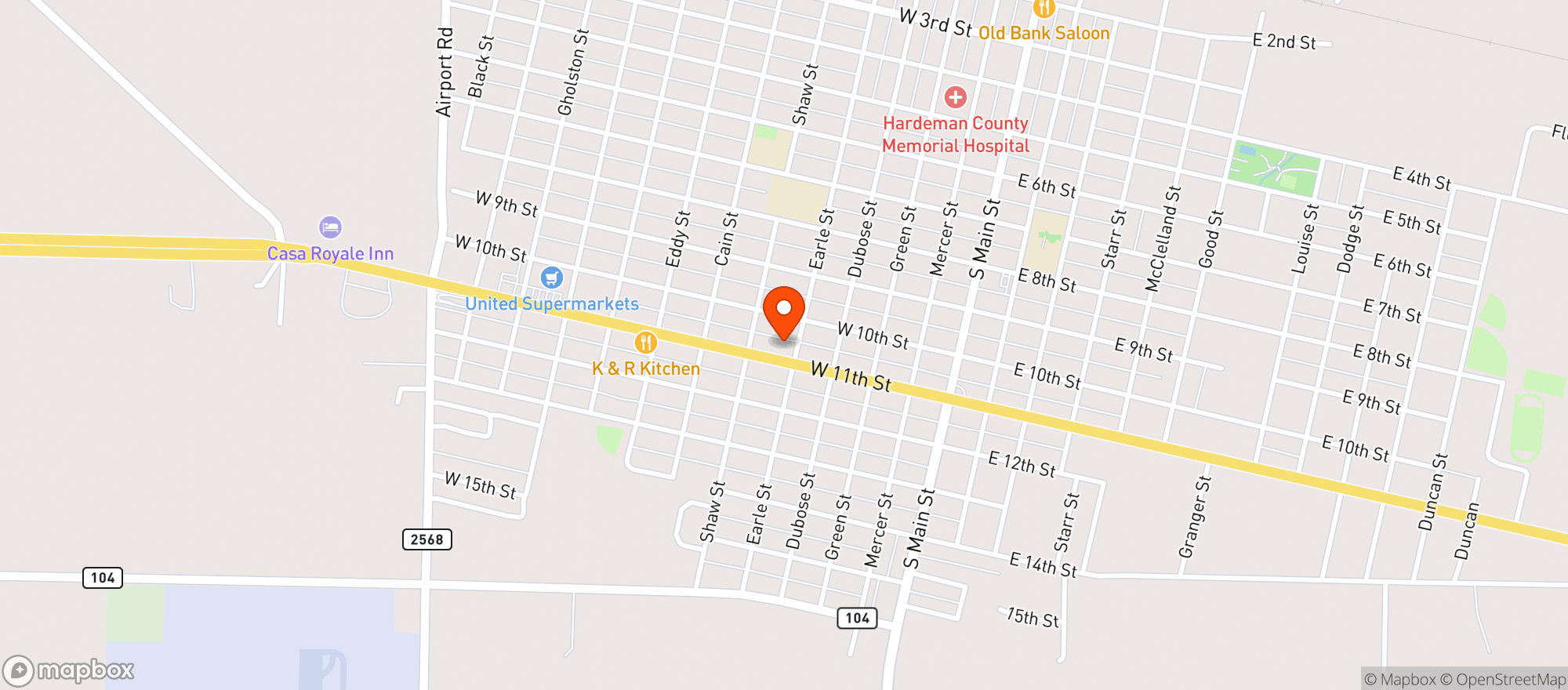 Map showing Allsup's