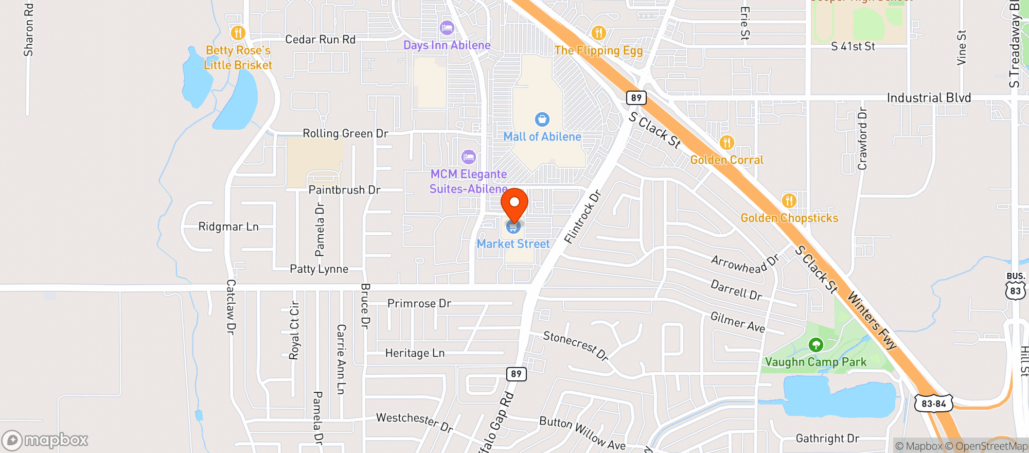Map showing MARKET STREET