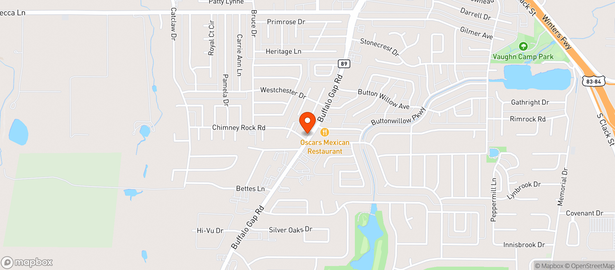 Map showing Yesway
