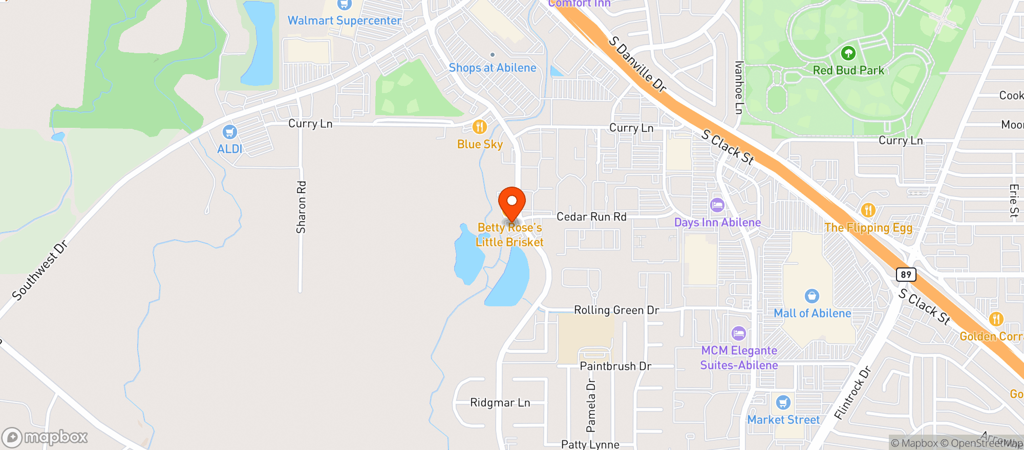 Map showing Taylor County Tap House