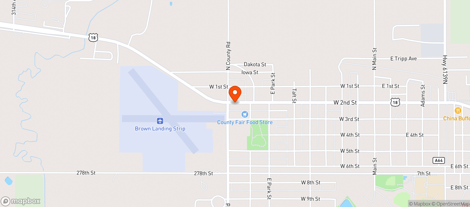 Map showing County Fair Food Store