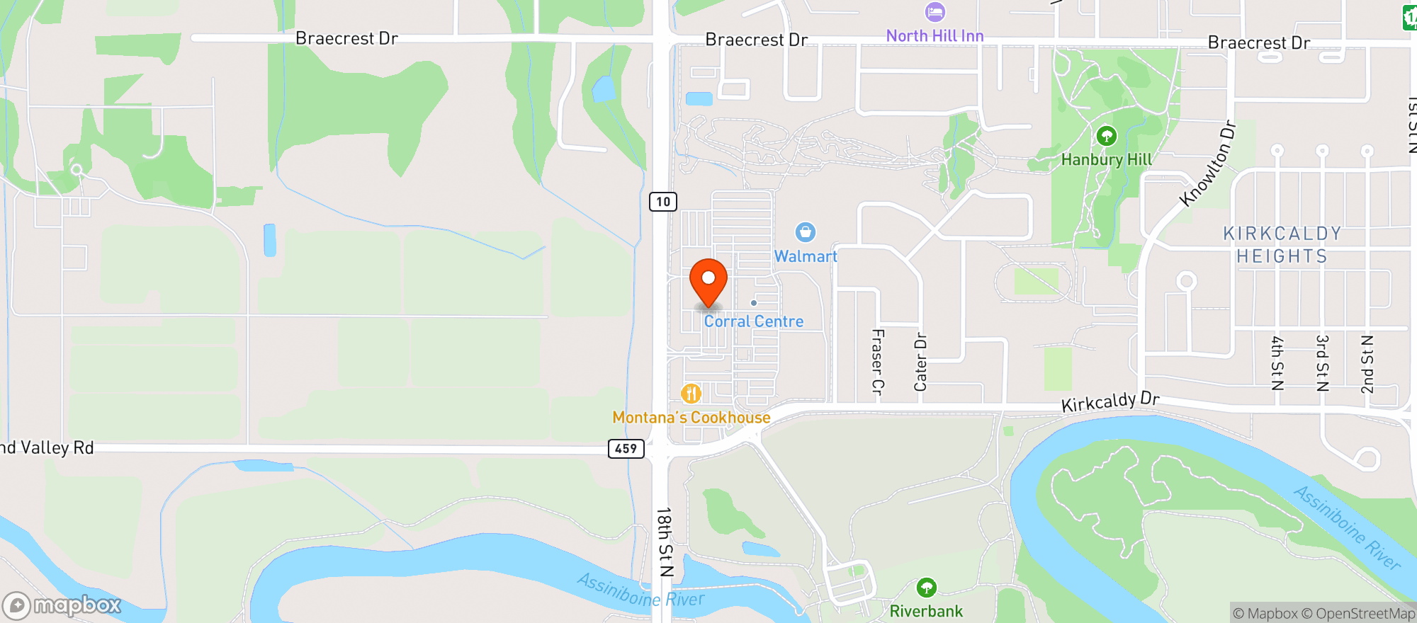 Map showing Safeway 4829 Corral Centre