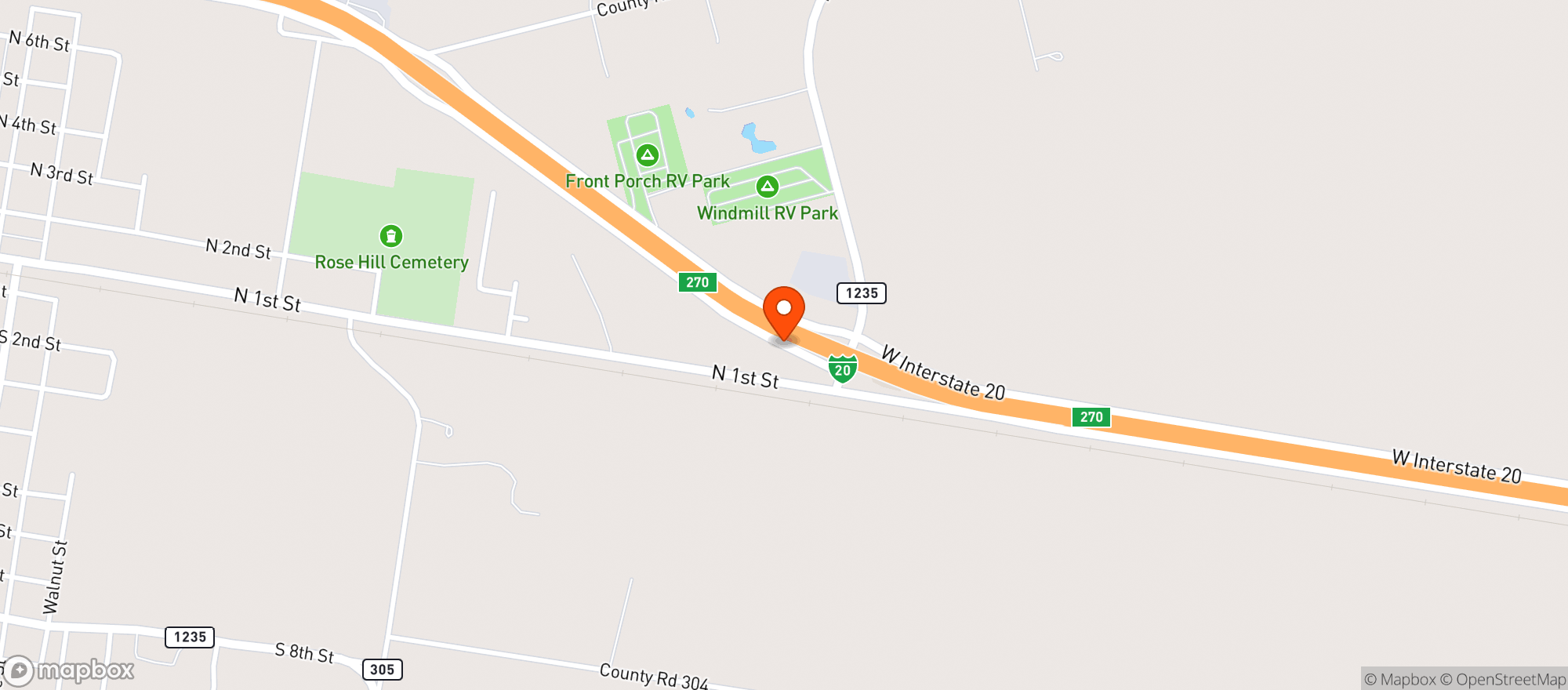 Map showing Iron Horse Travel Center