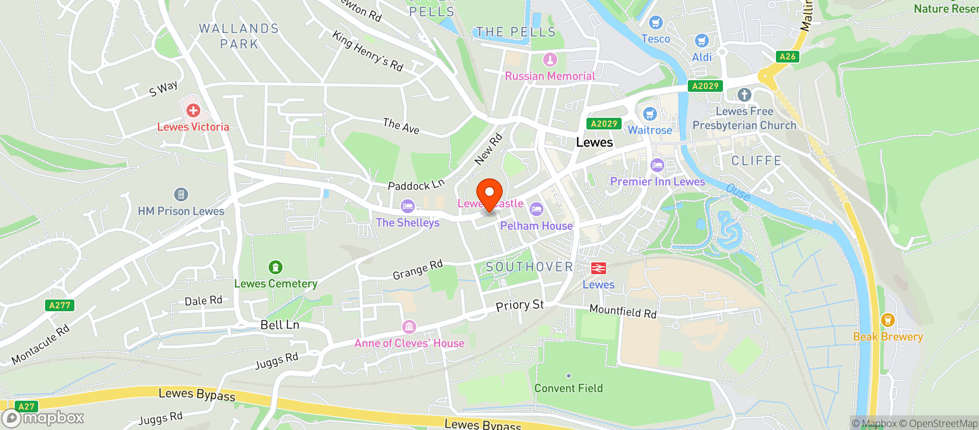 Map showing Taith Coffee BN7