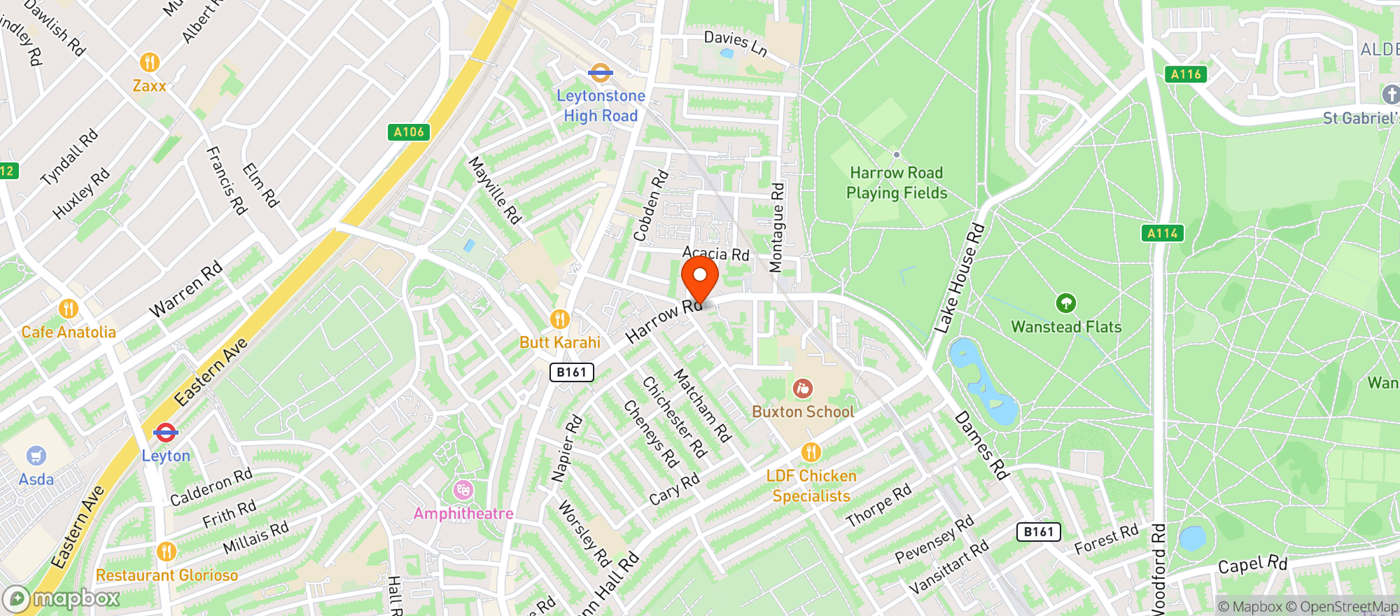 Map showing Leytonstone Tavern