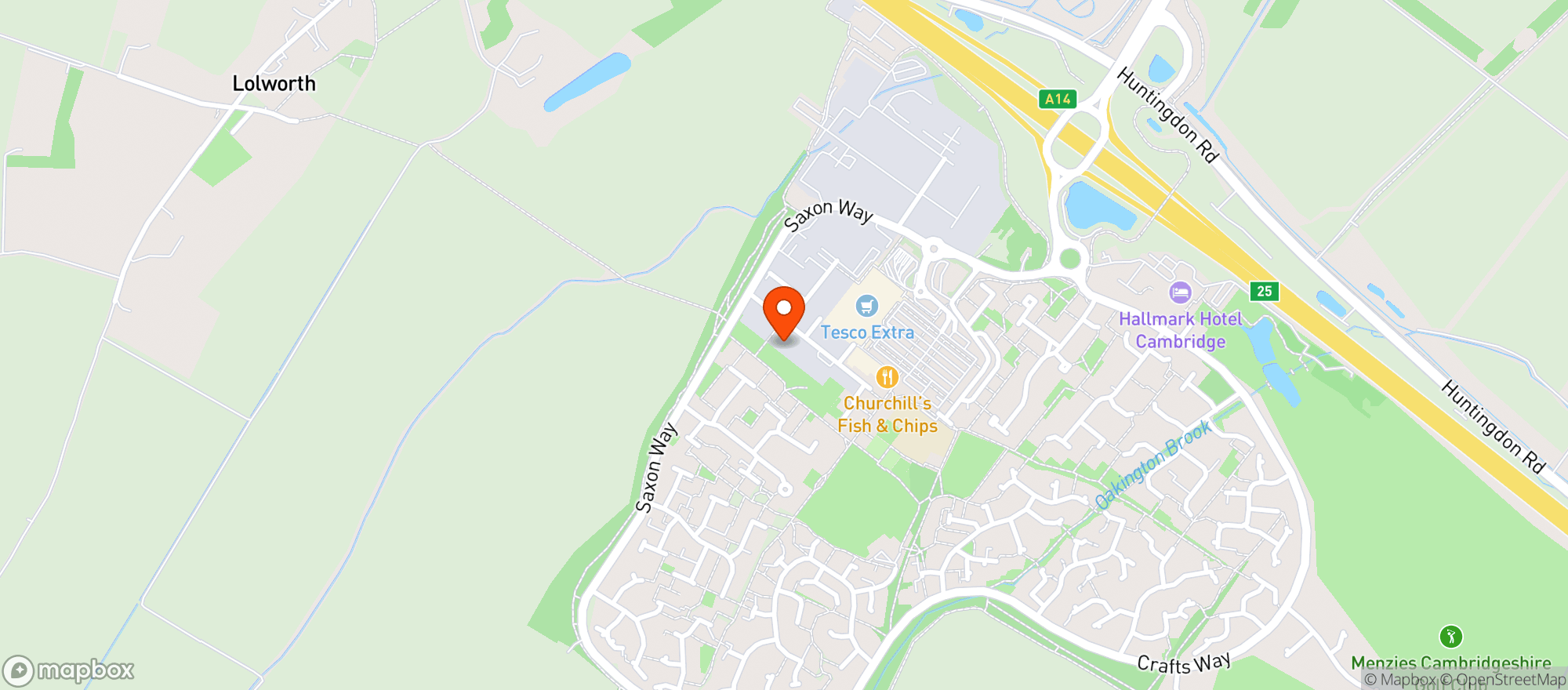 Map showing Tesco Extra Barhill