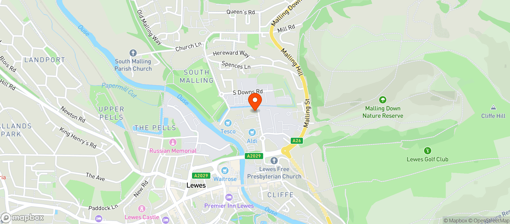 Map showing Majestic Lewes