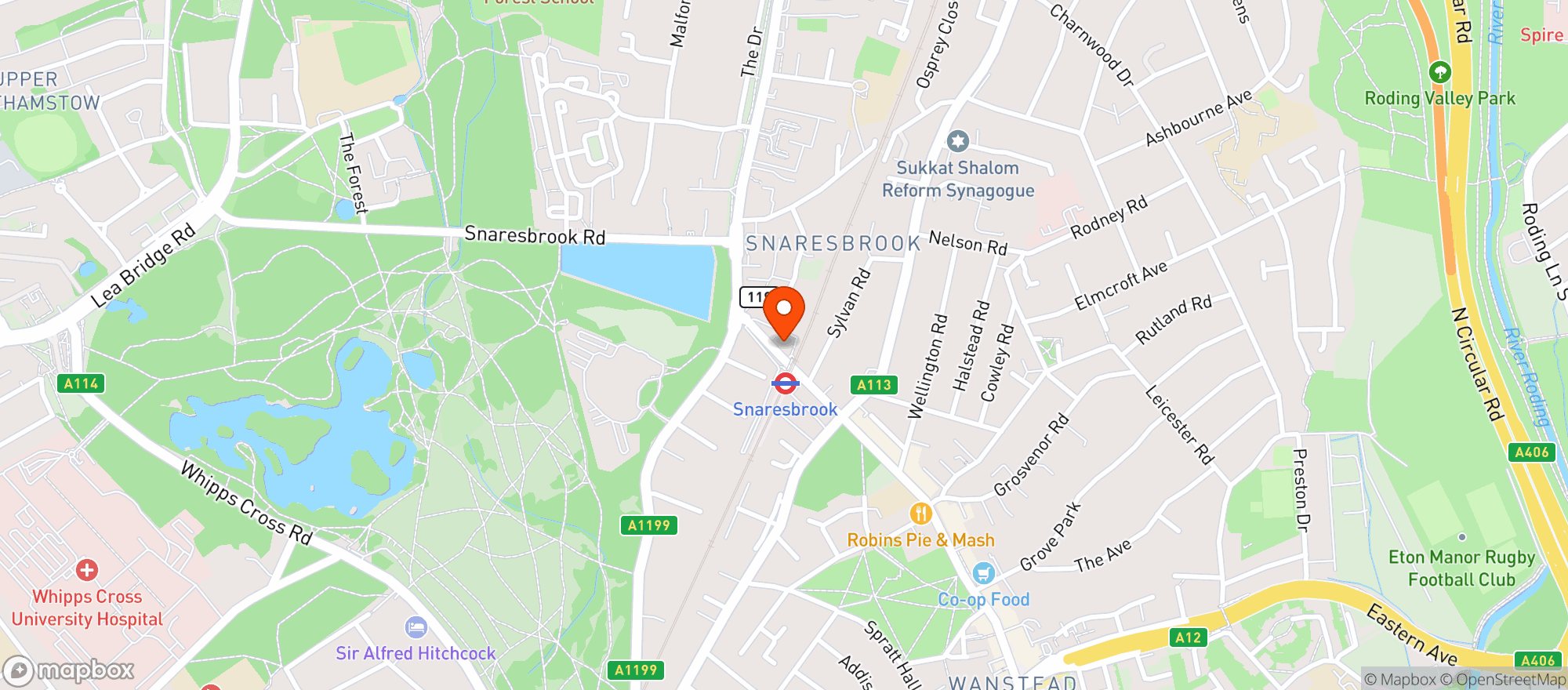 Map showing Buller and Rice Wanstead