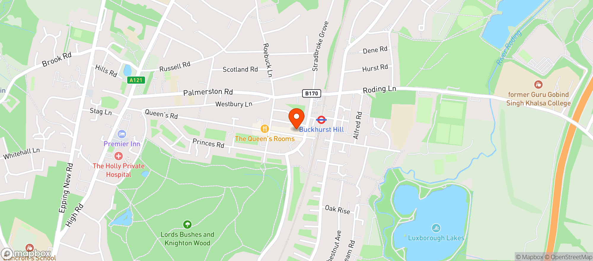 Map showing Waitrose Buckhurst Hill