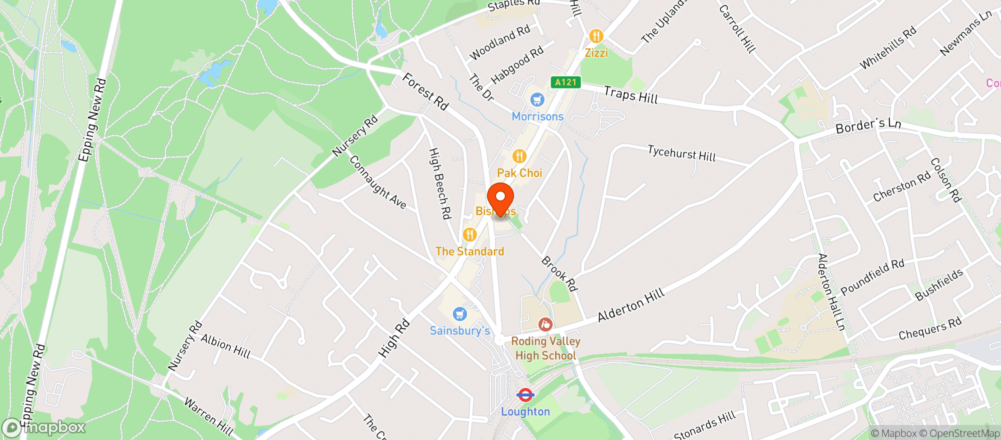 Map showing Majestic Loughton