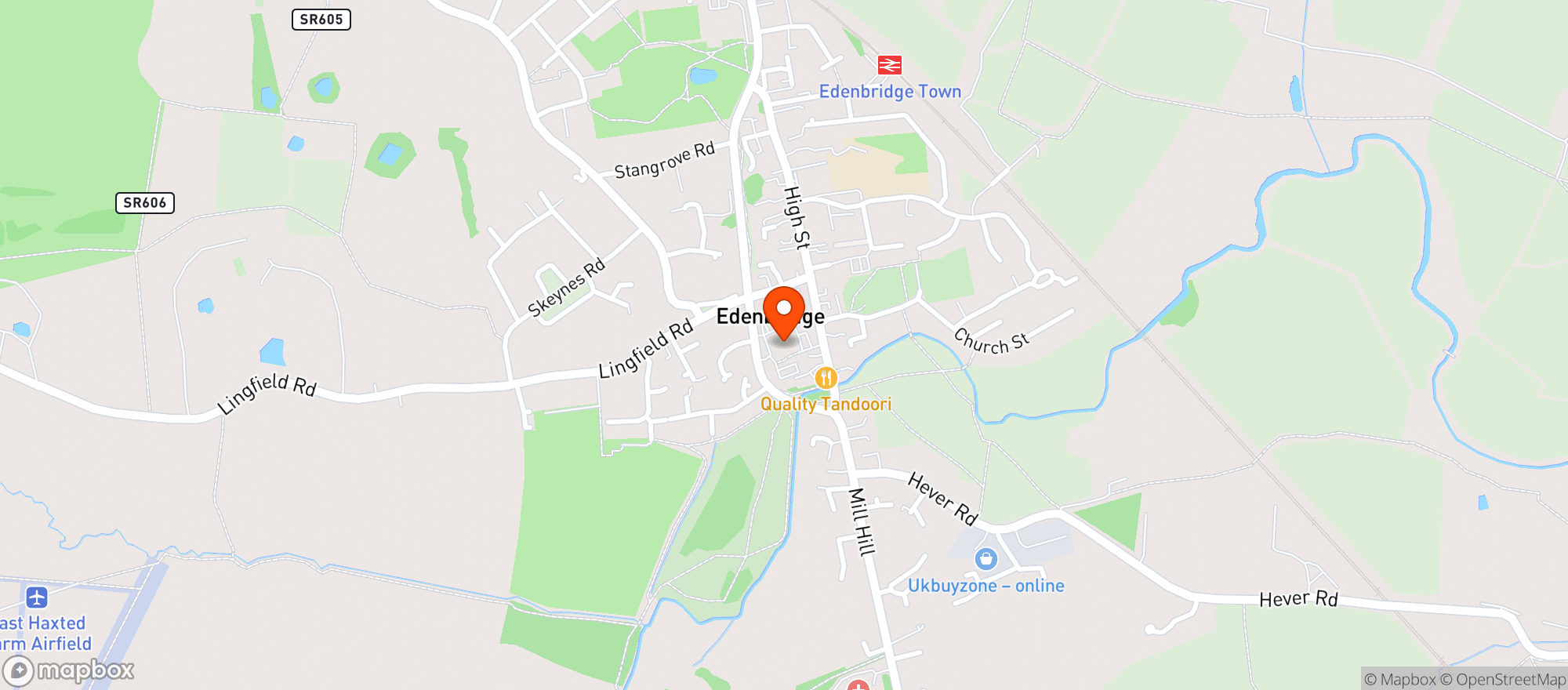 Map showing Waitrose Edenbridge