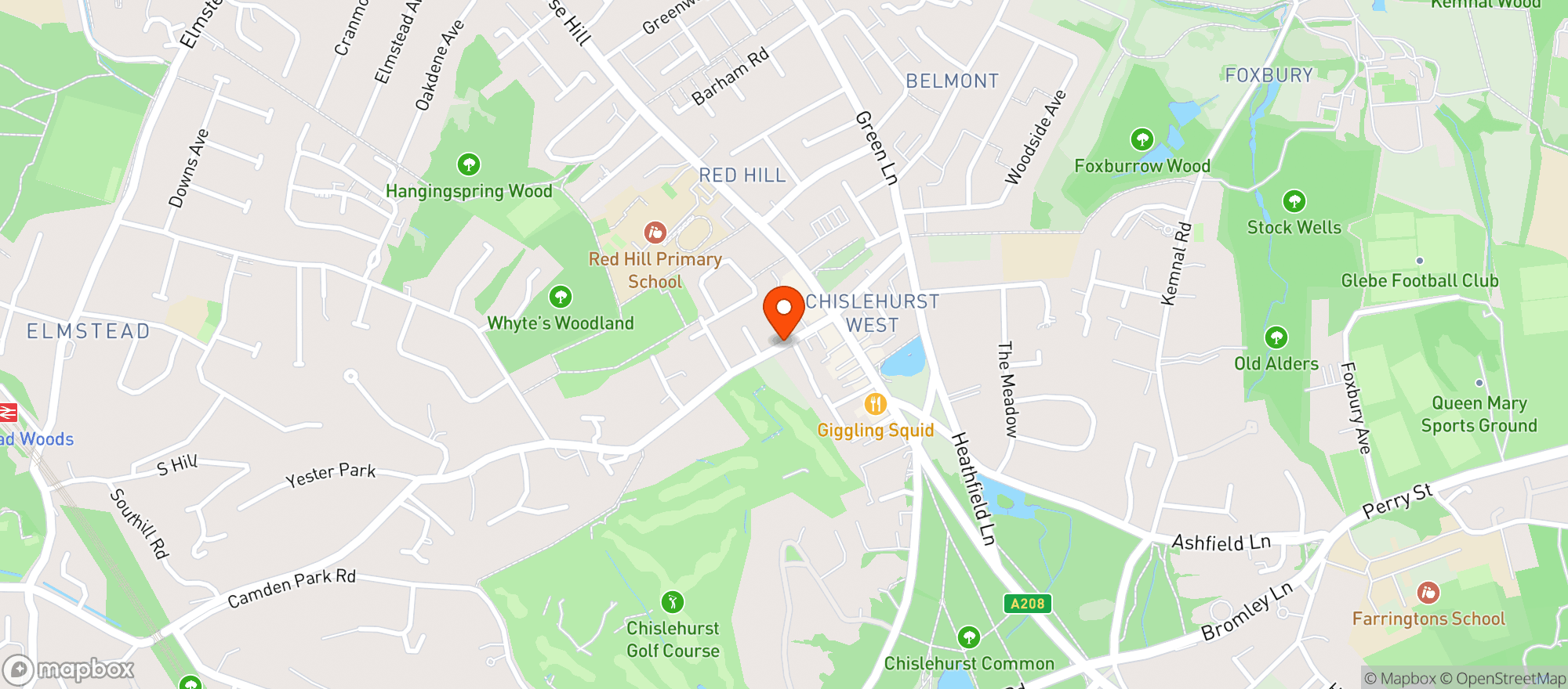 Map showing Majestic Chislehurst