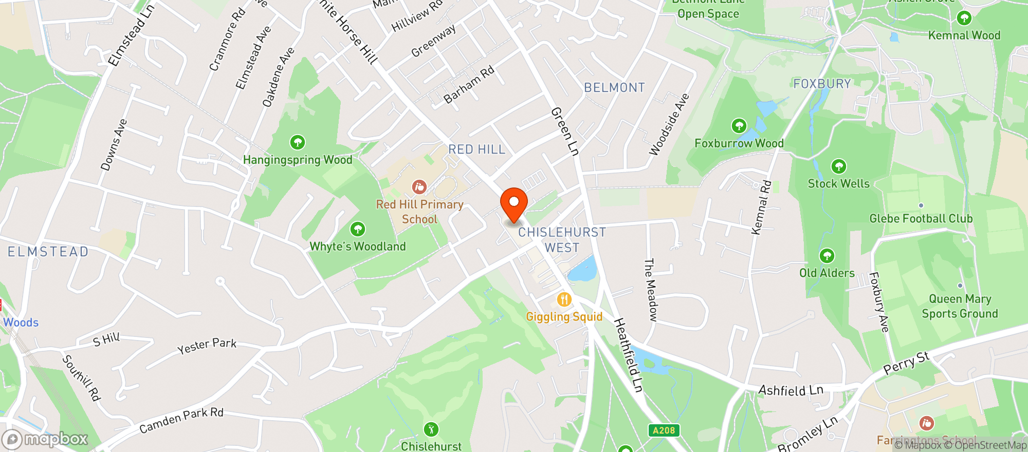 Map showing Sainsburys Chislehurst