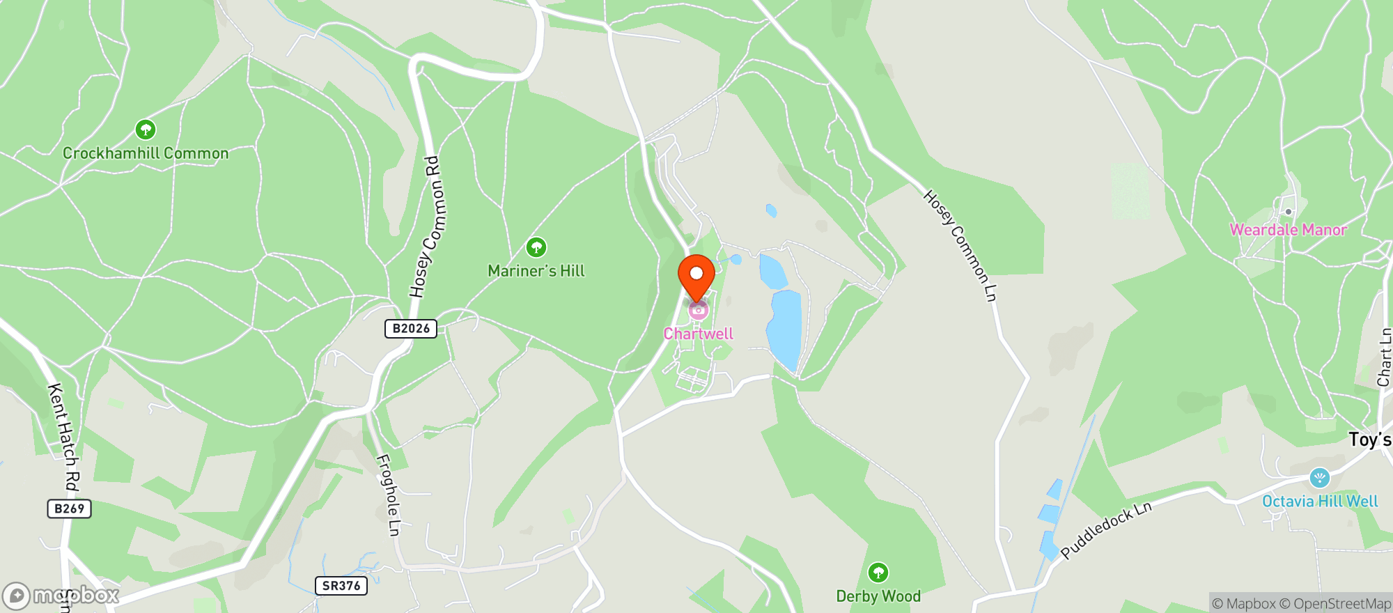 Map showing Chartwell, National Trust Gift Shop