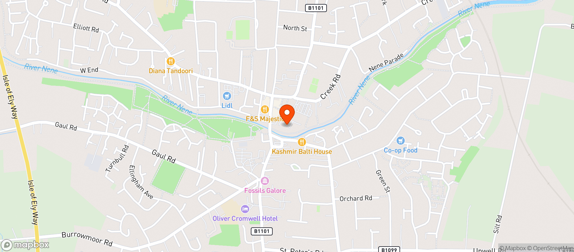 Map showing Sainsburys March