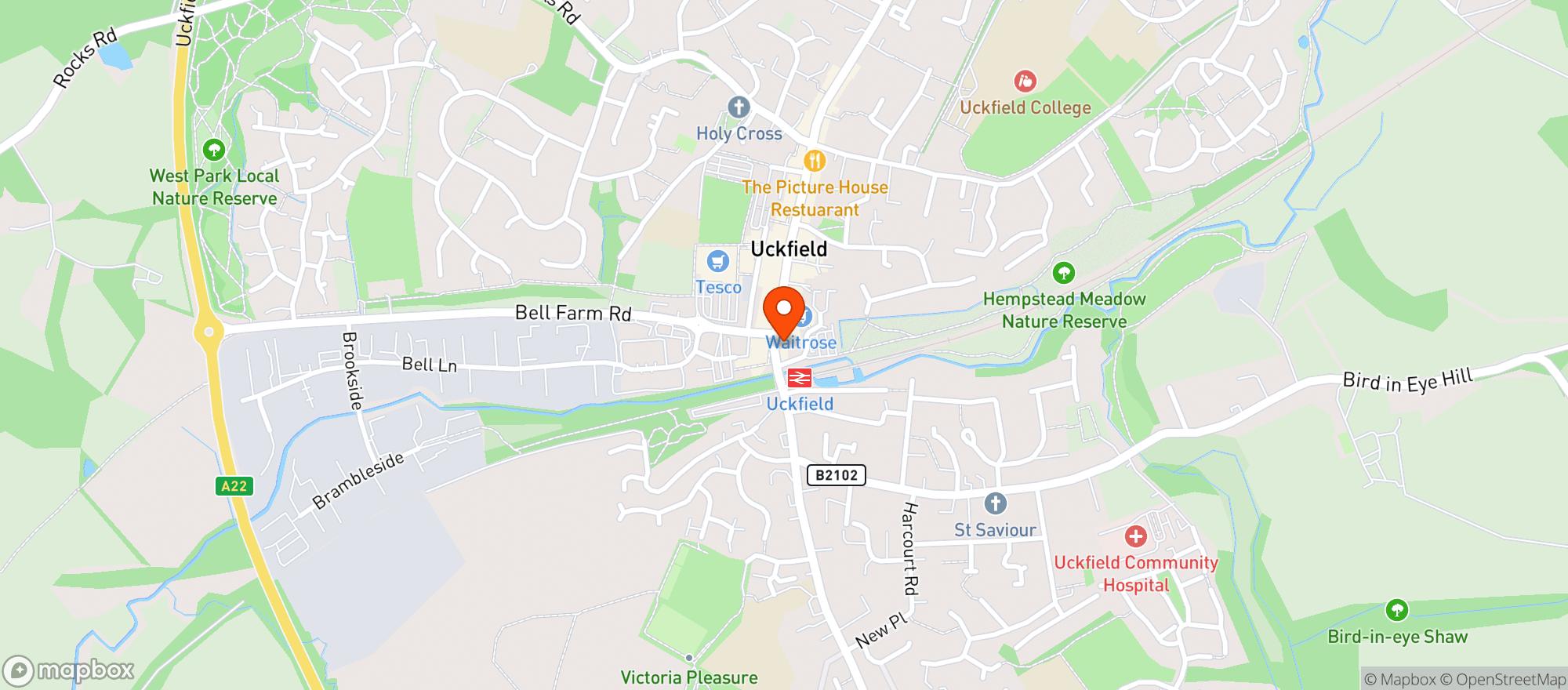 Map showing Waitrose Uckfield