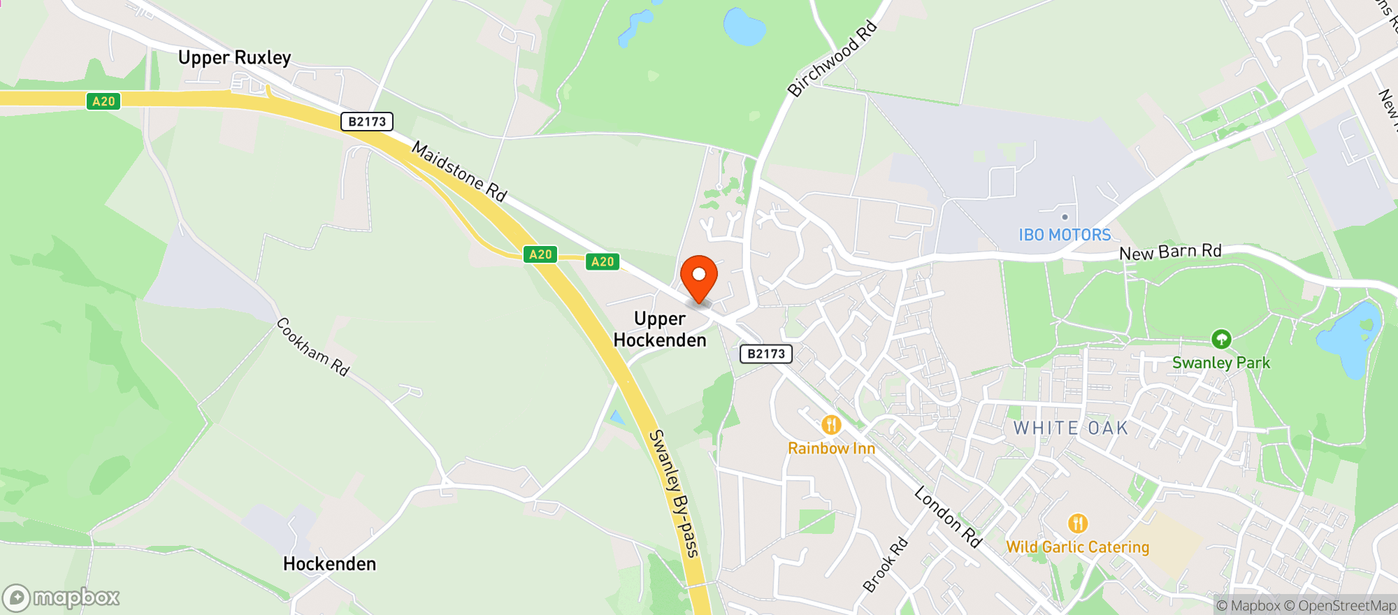 Map showing Ruxley Manor Garden Centre