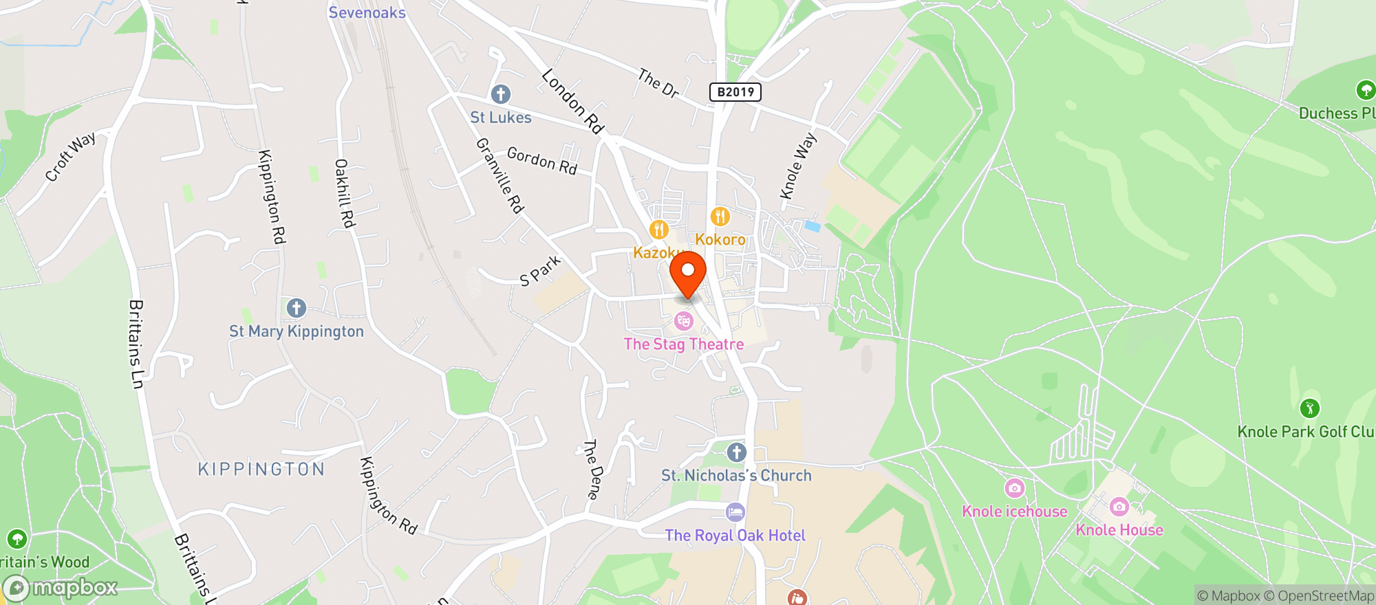 Map showing Knole Cafe Book Store, National Trust