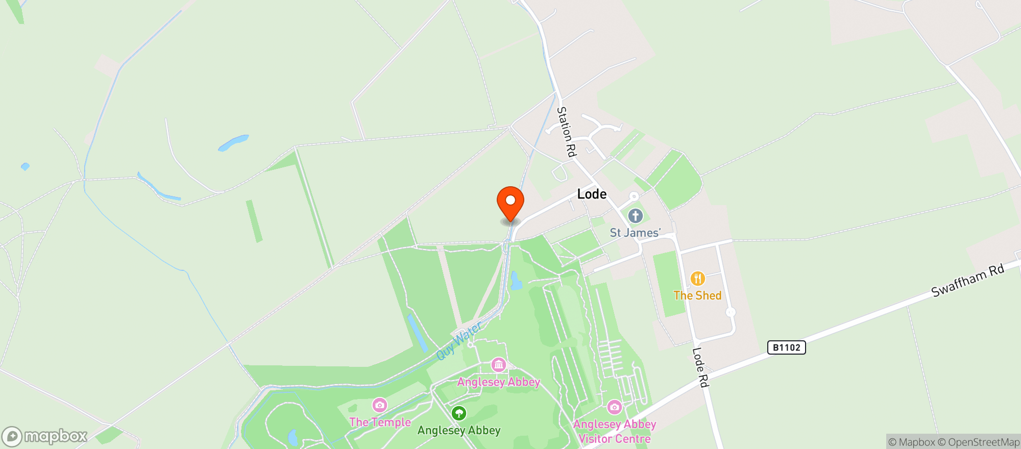 Map showing Anglesey Abbey, National Trust Gift Shop