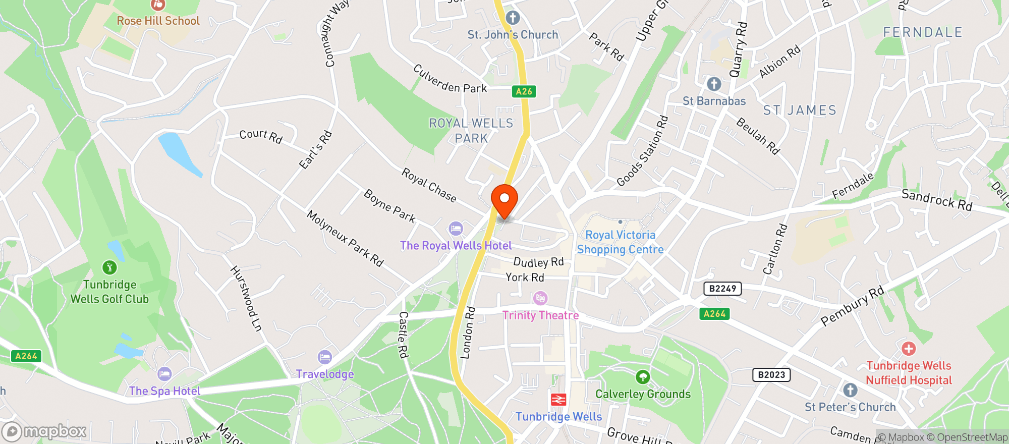 Map showing Thackeray's