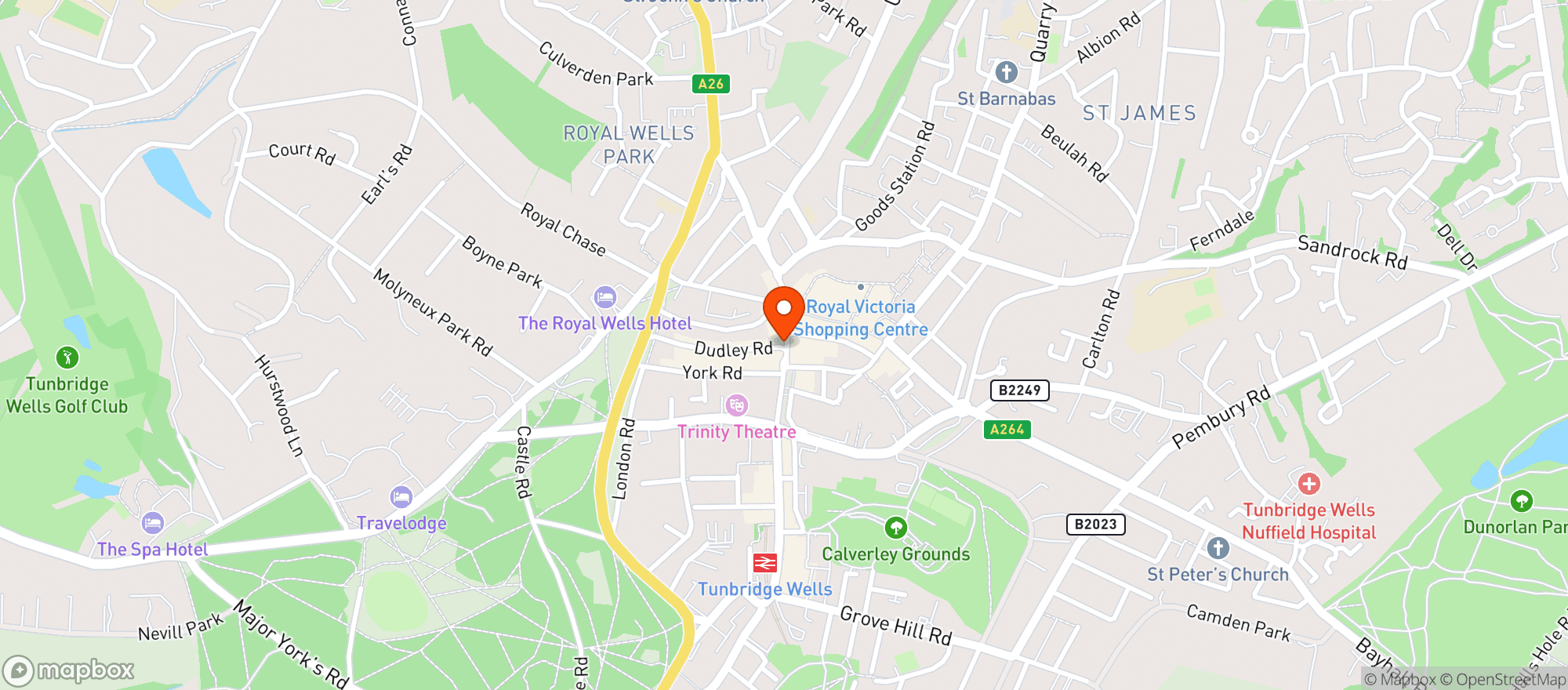 Map showing Fonthill Pub Group