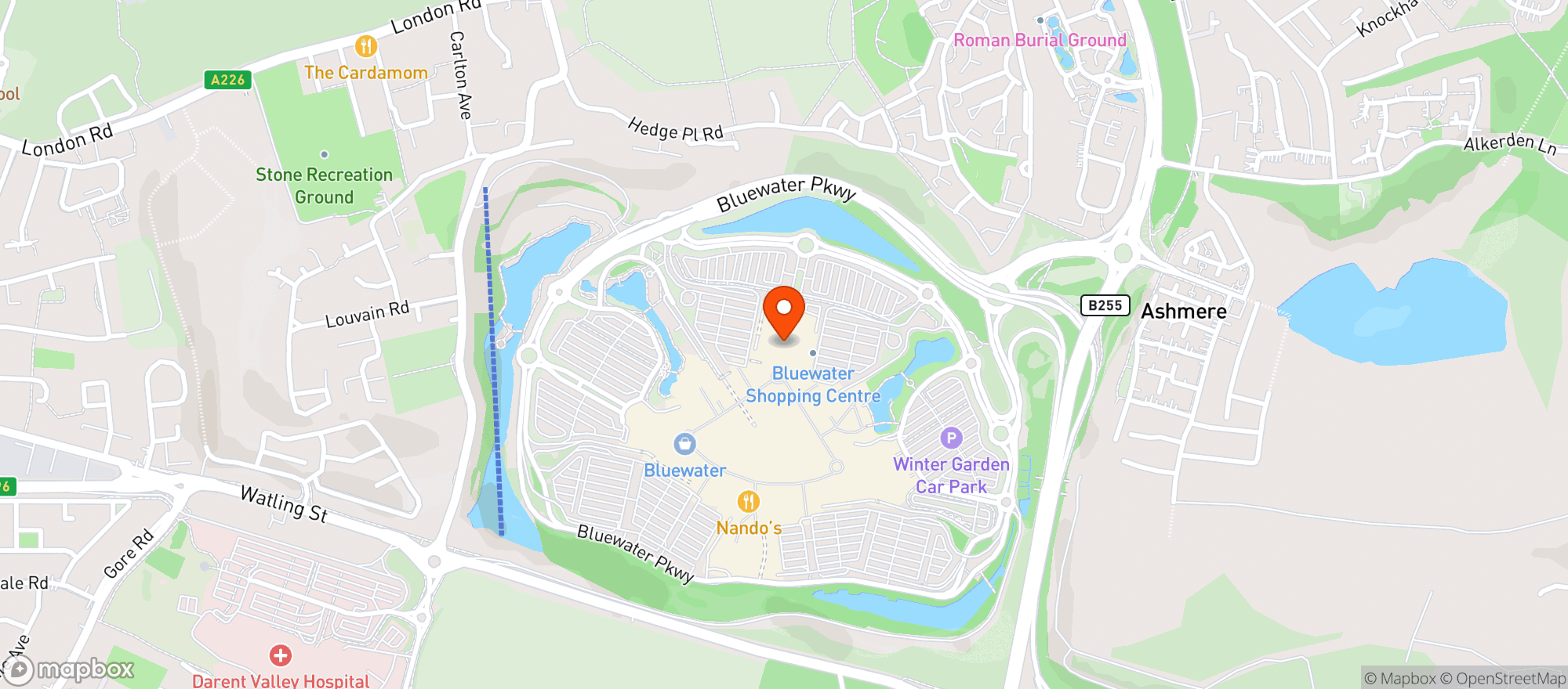 Map showing Waitrose JL Foodhall Bluewater