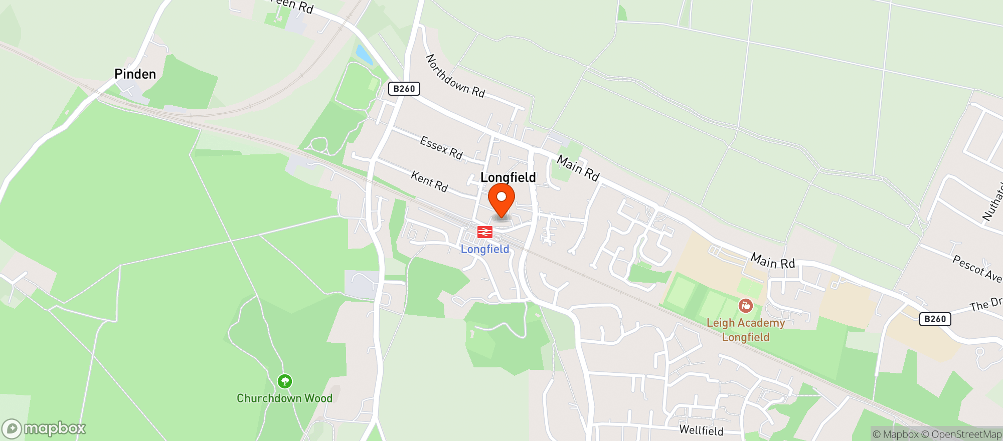 Map showing Waitrose Longfield