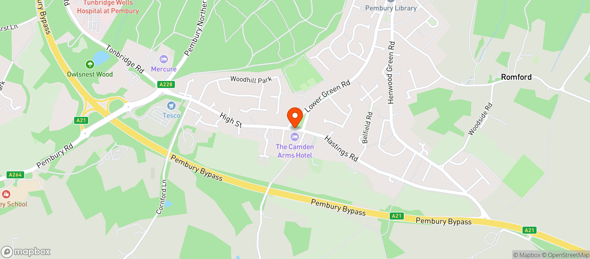 Map showing Camden Arms