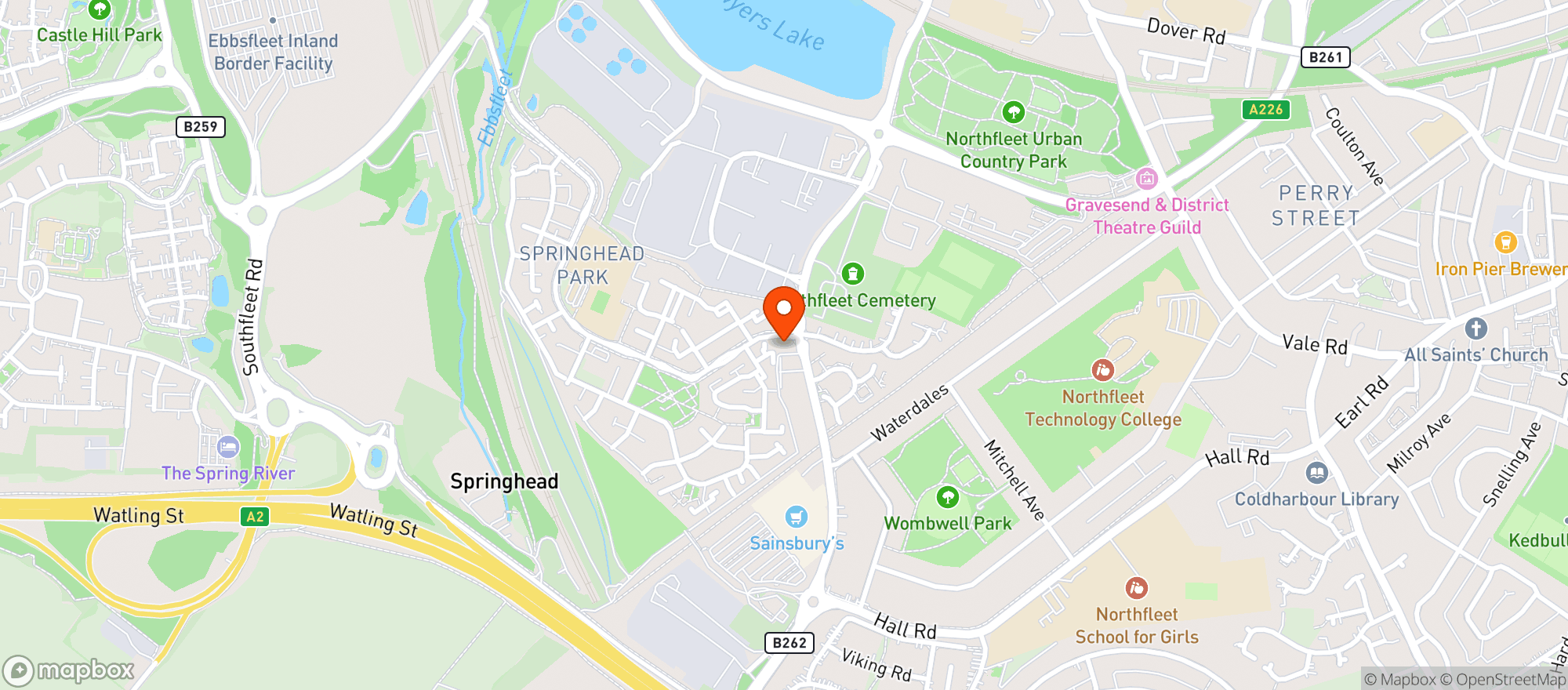 Map showing Sainsburys Pepper Hill