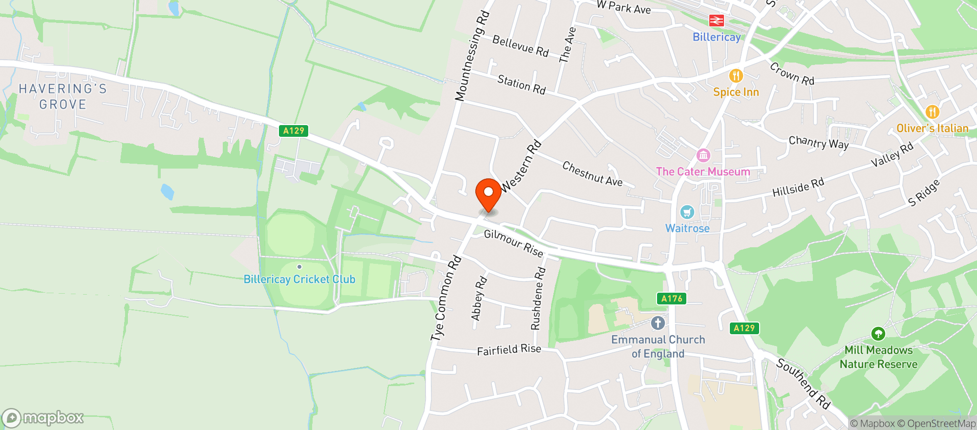 Map showing Cellers Wines Billericay