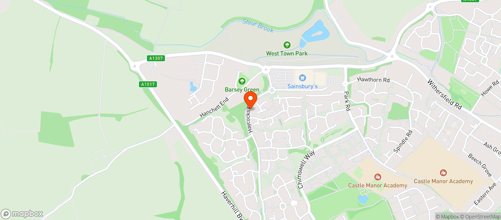 Map showing Sainsburys Haverhill