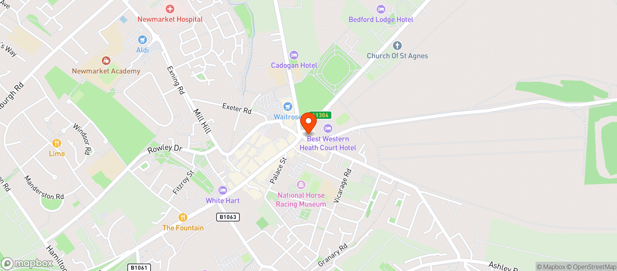 Map showing Majestic Newmarket