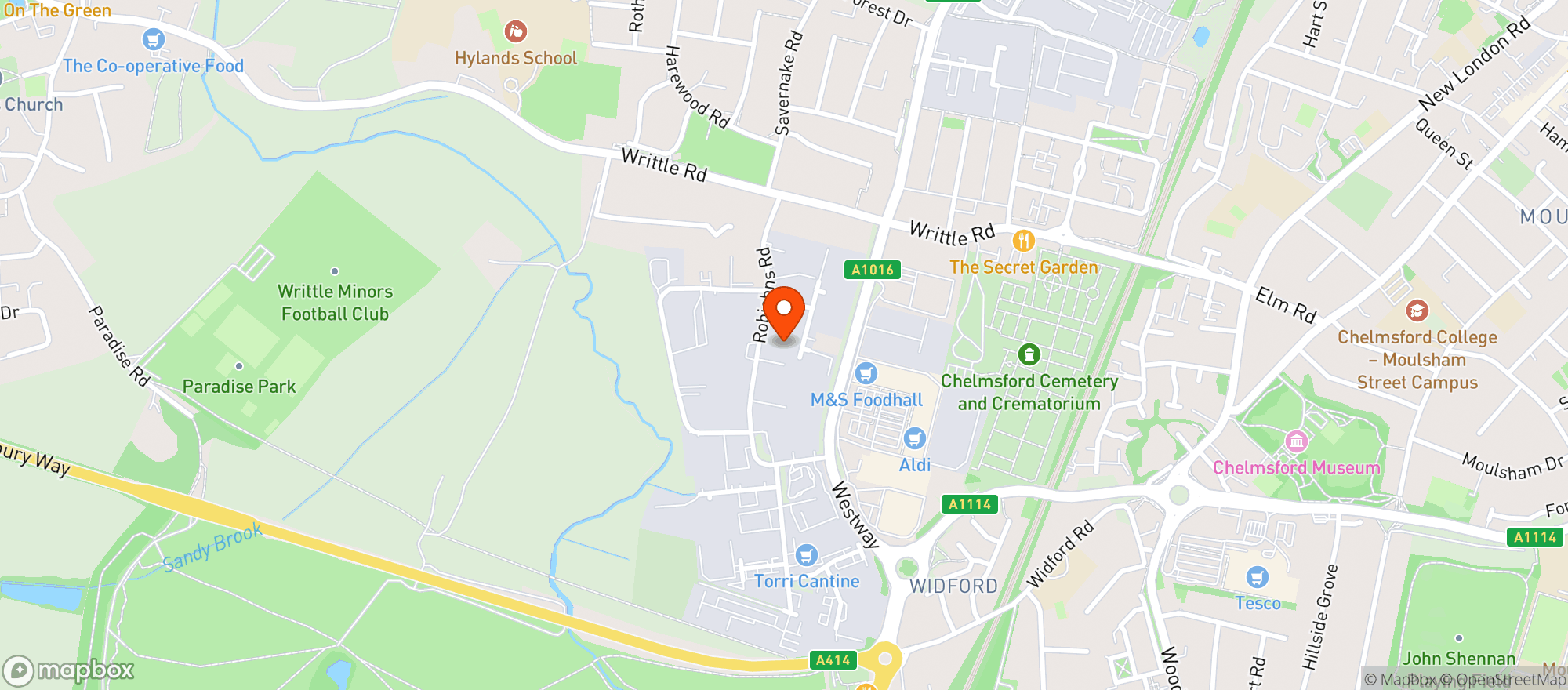 Map showing M&s