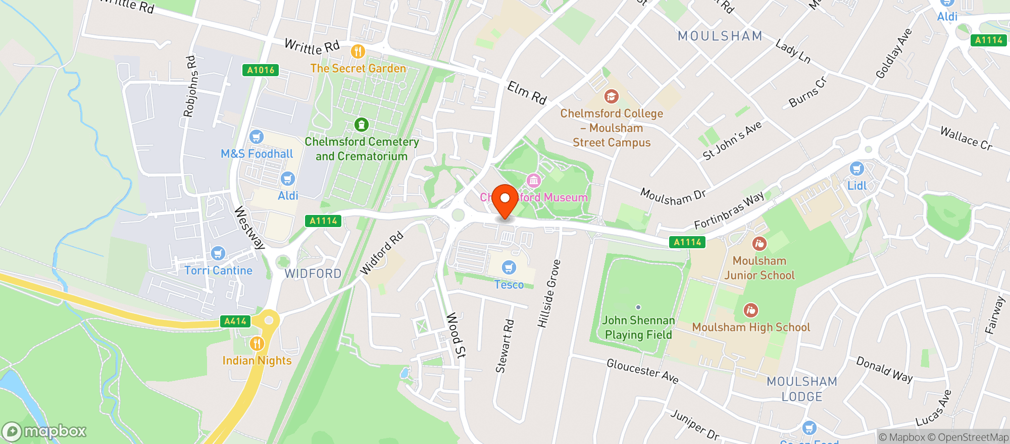 Map showing Tesco