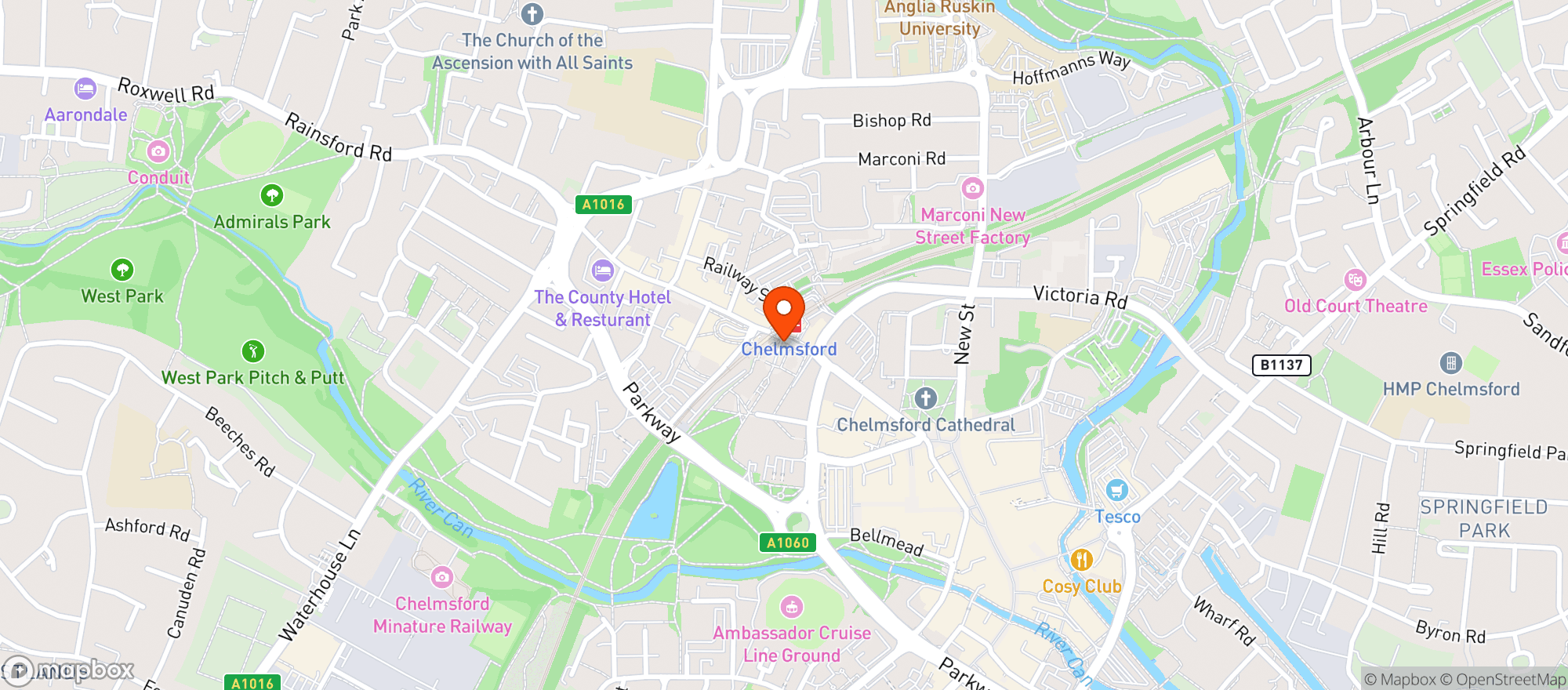 Map showing The Railway Tavern