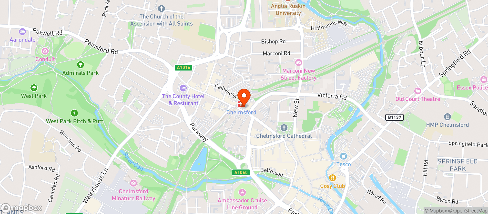 Map showing Chelmsford Railway Station (chm)