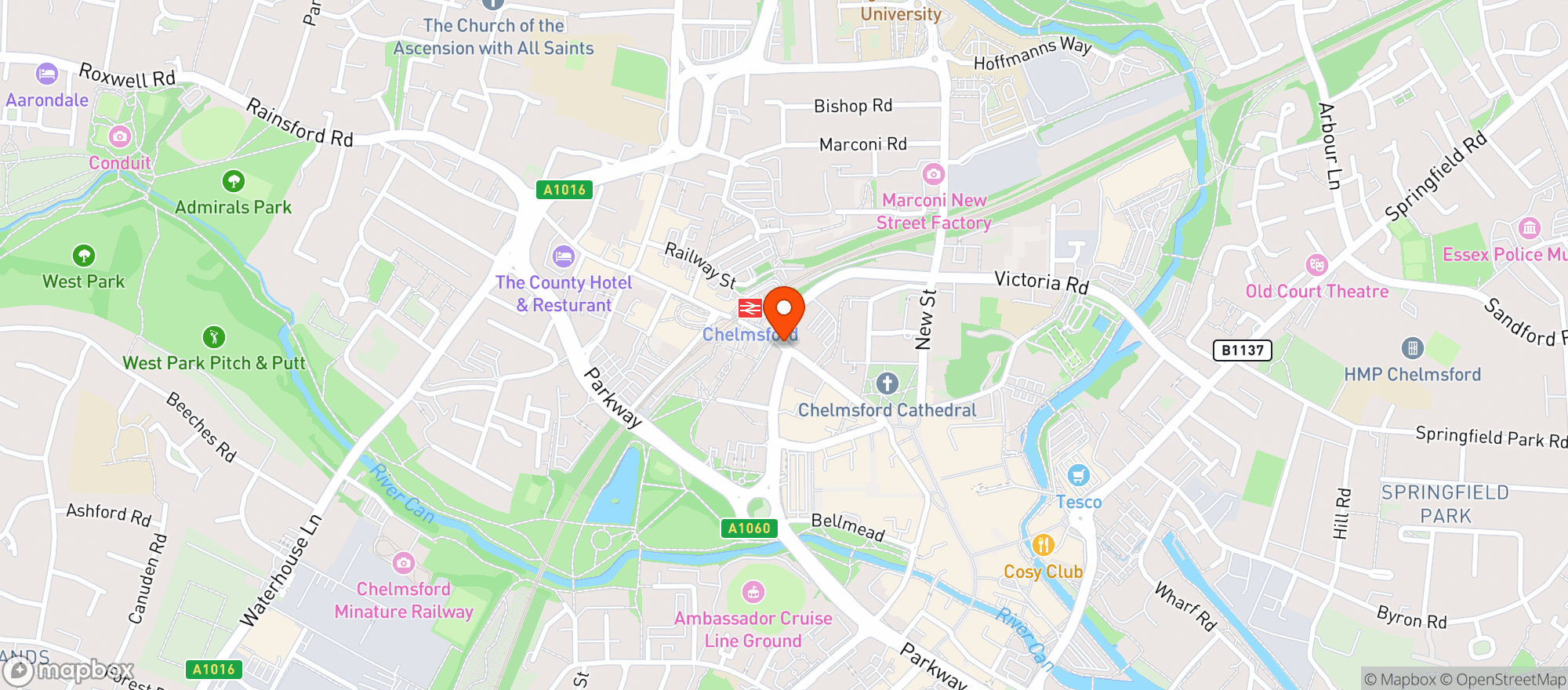 Map showing Brewhouse & Kitchen - Chelmsford