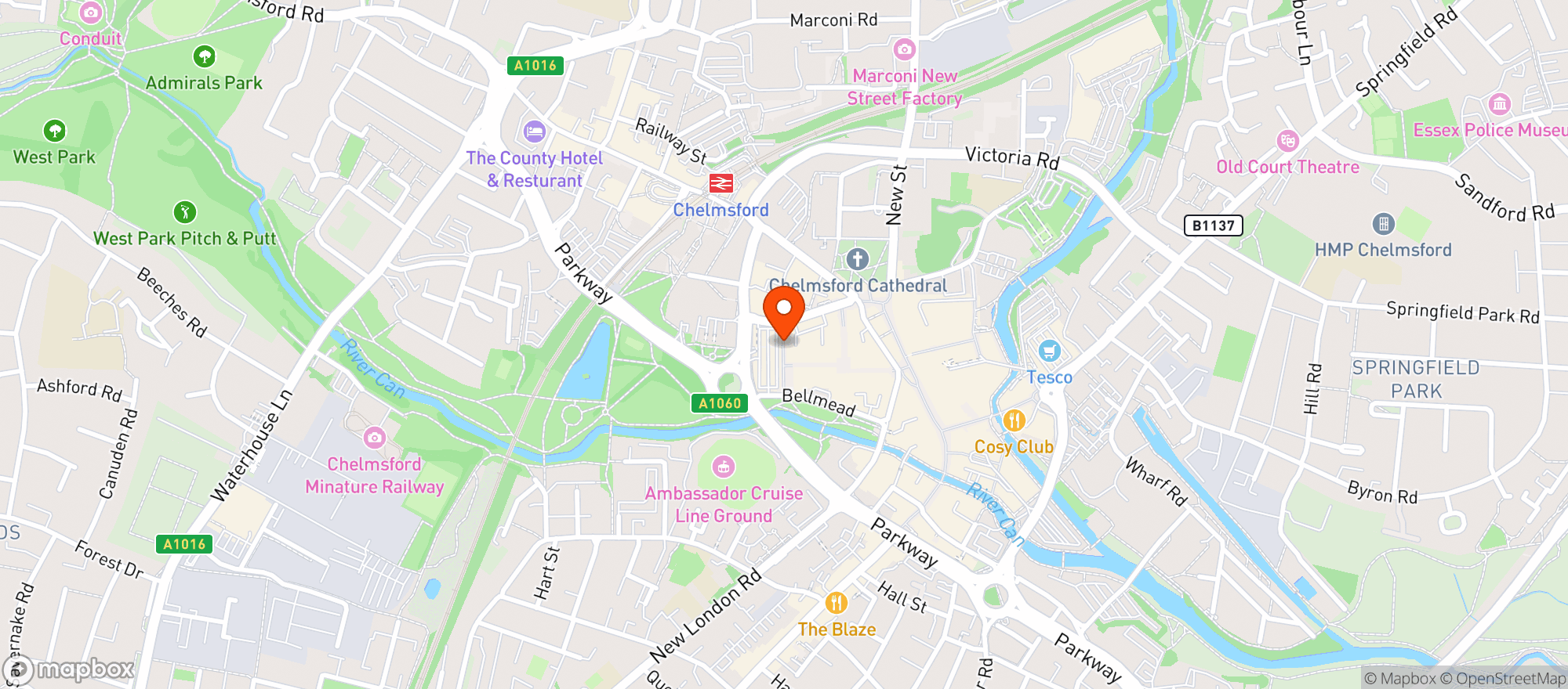 Map showing Polish Deli Chelmsford