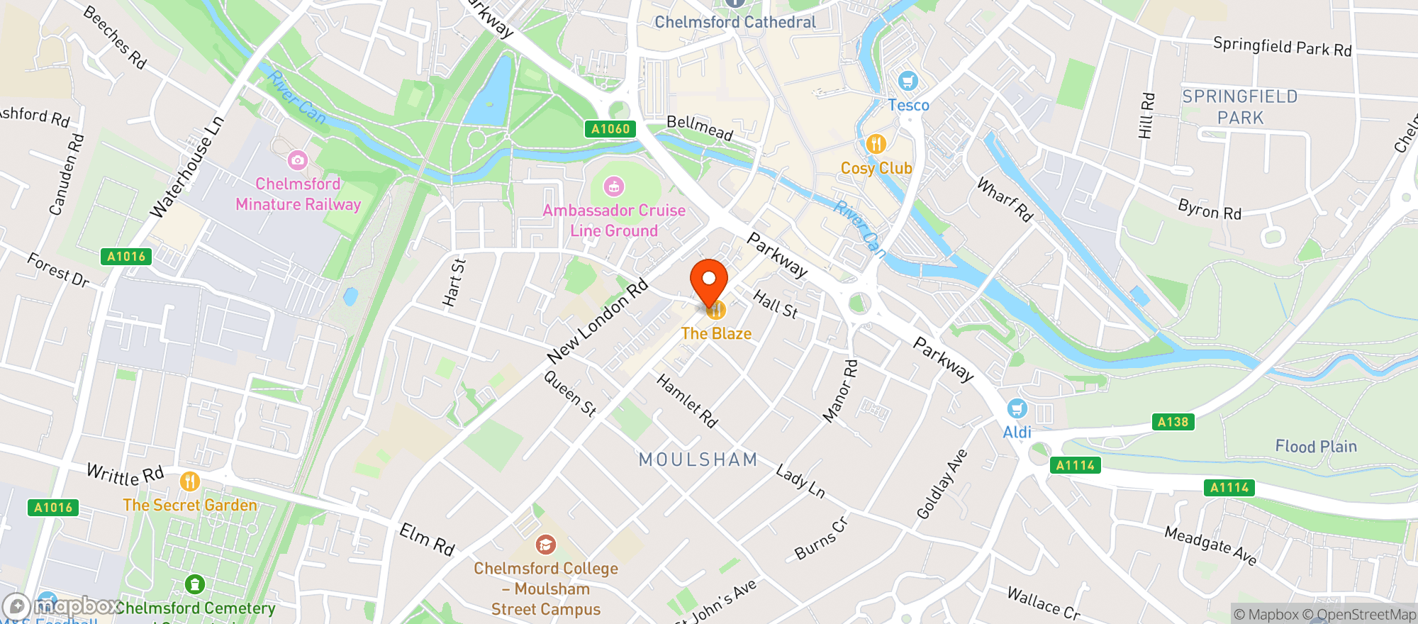 Map showing Hopsters Beer Store