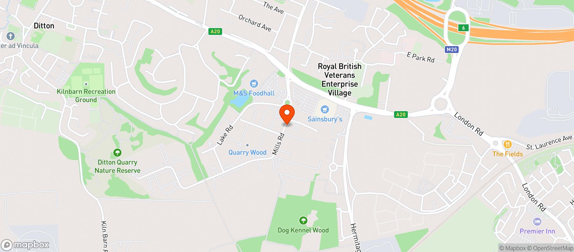 Map showing Sainsburys Larkfield