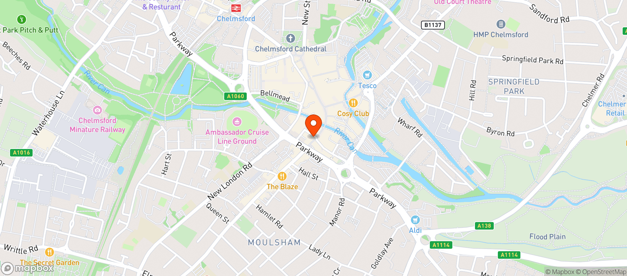 Map showing Be At One Chelmsford
