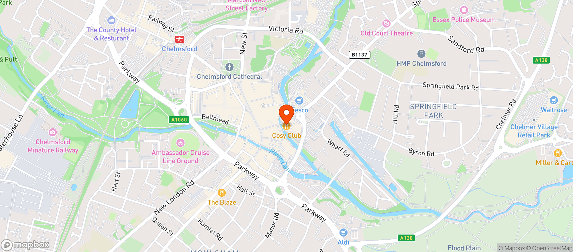 Map showing Cosy Club