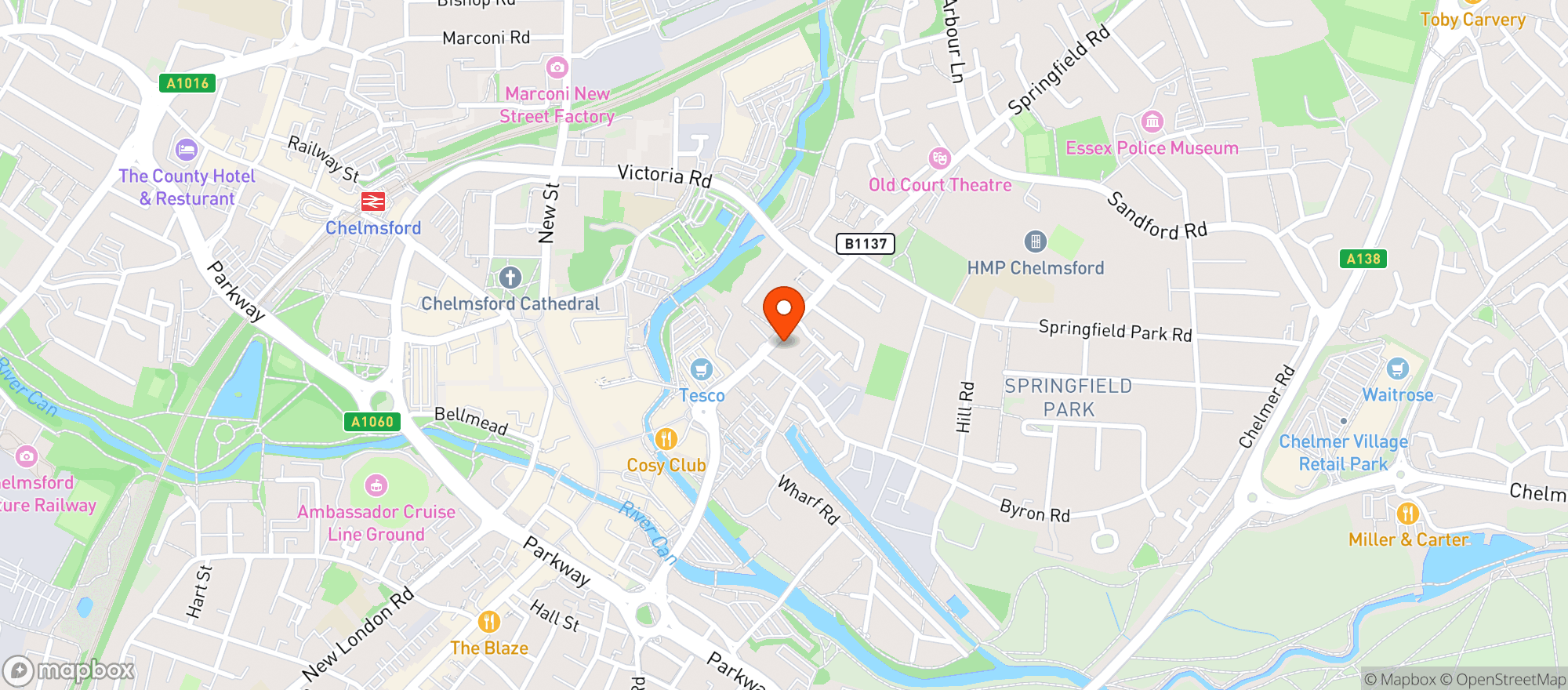 Map showing Majestic Wine Chelmsford