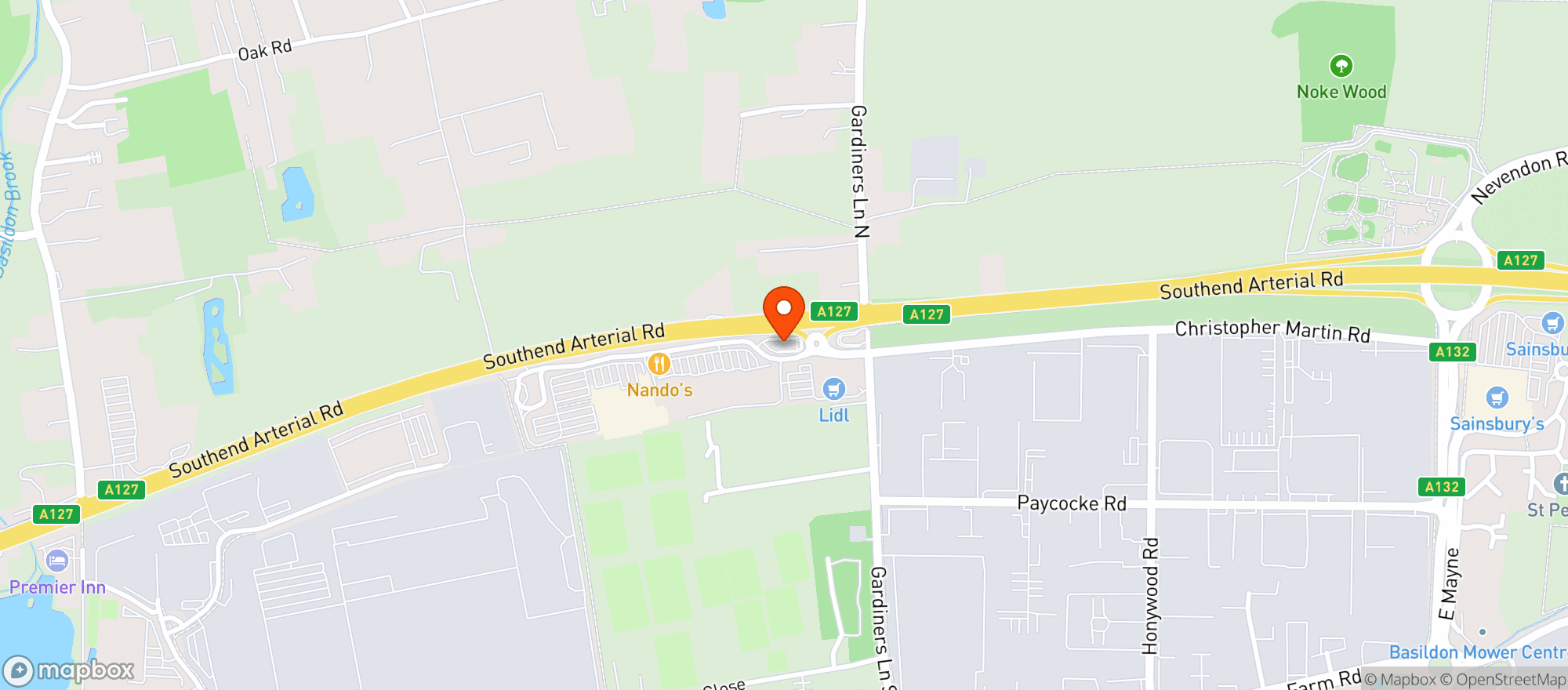 Map showing M&s