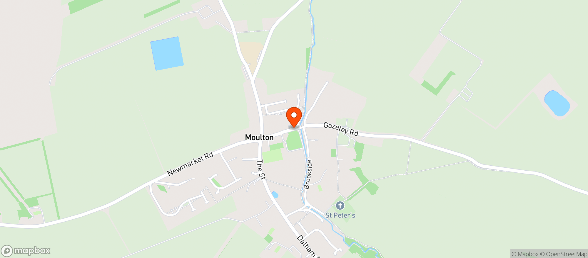 Map showing Packhorse Inn Moulton