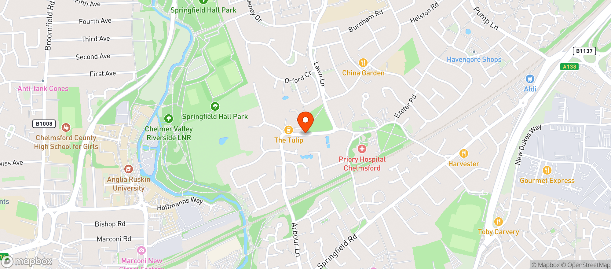 Map showing The Tulip