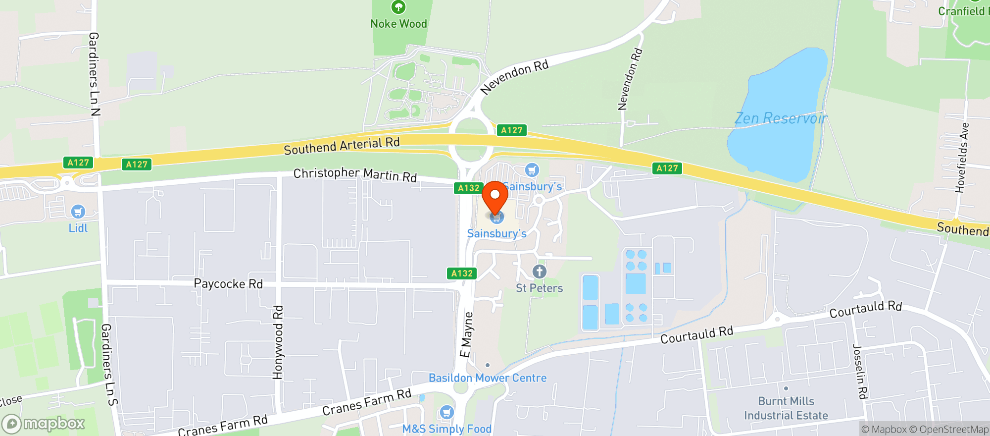 Map showing Sainsbury's