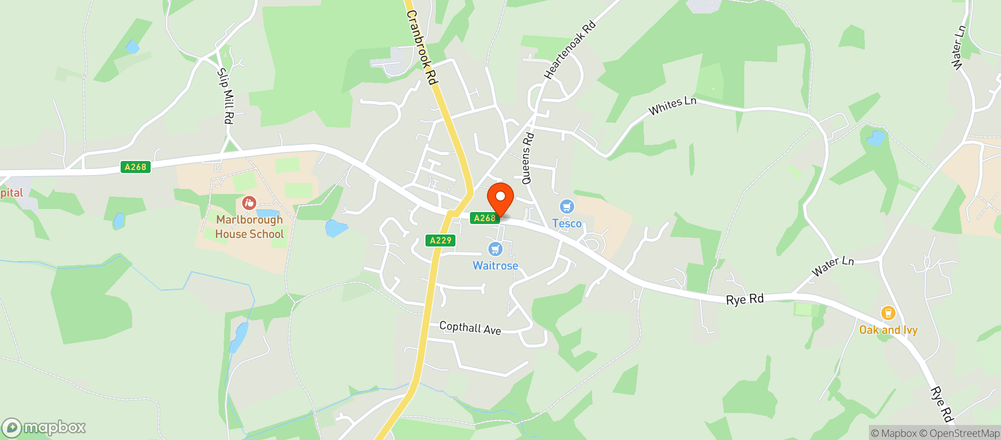 Map showing Waitrose & Partners