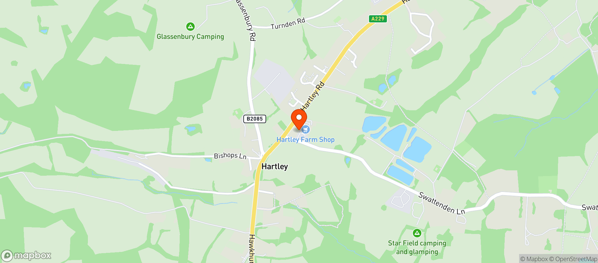 Map showing Hartley Coffee House and Farm Shop